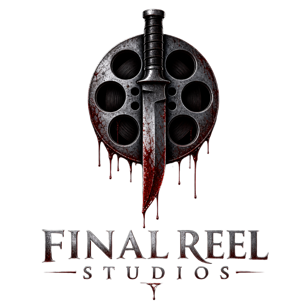 Final Reel Studios logo: a film reel pierced by a bloody knife